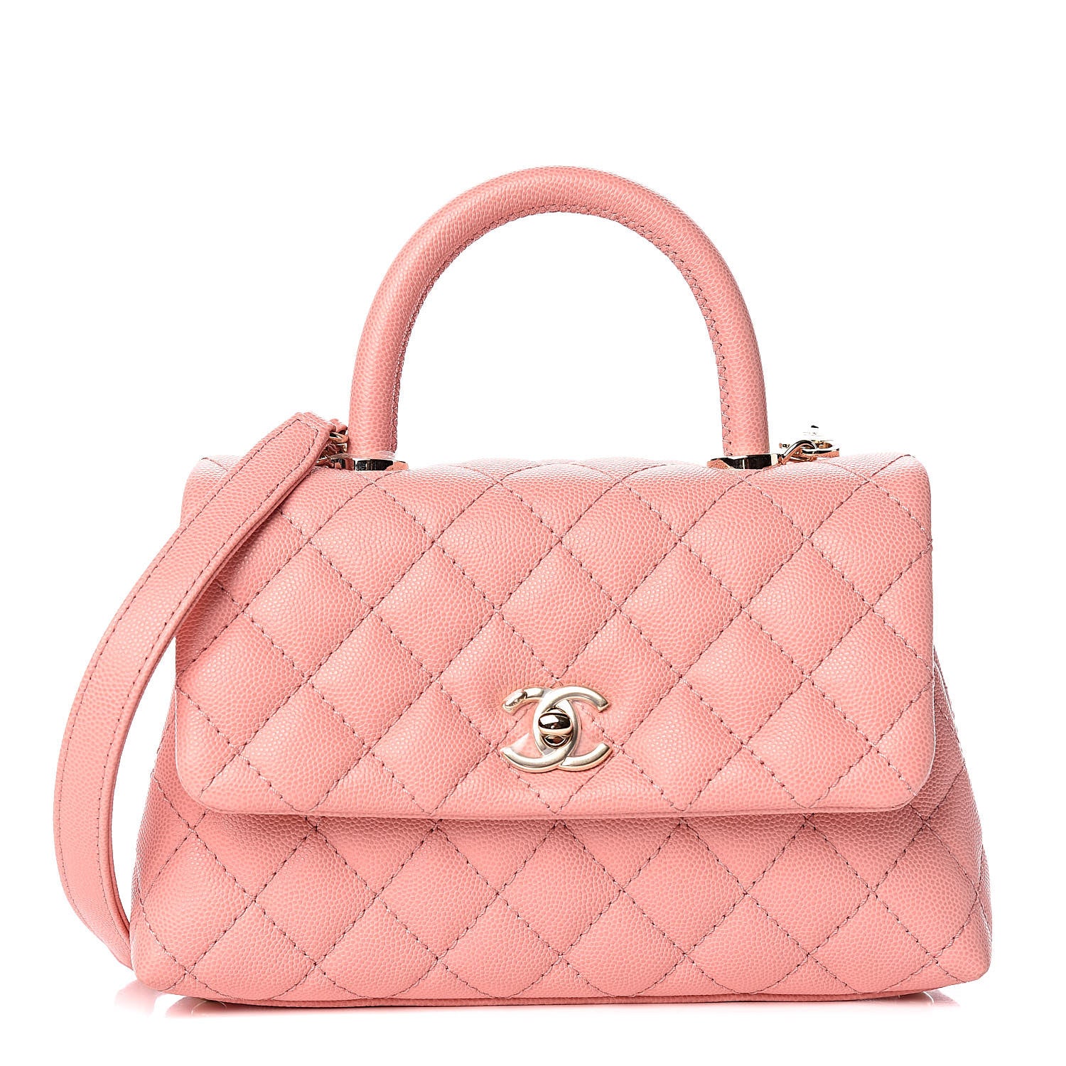 Chanel Caviar Quilted Mini Coco Handle Flap Pink 1 of 10