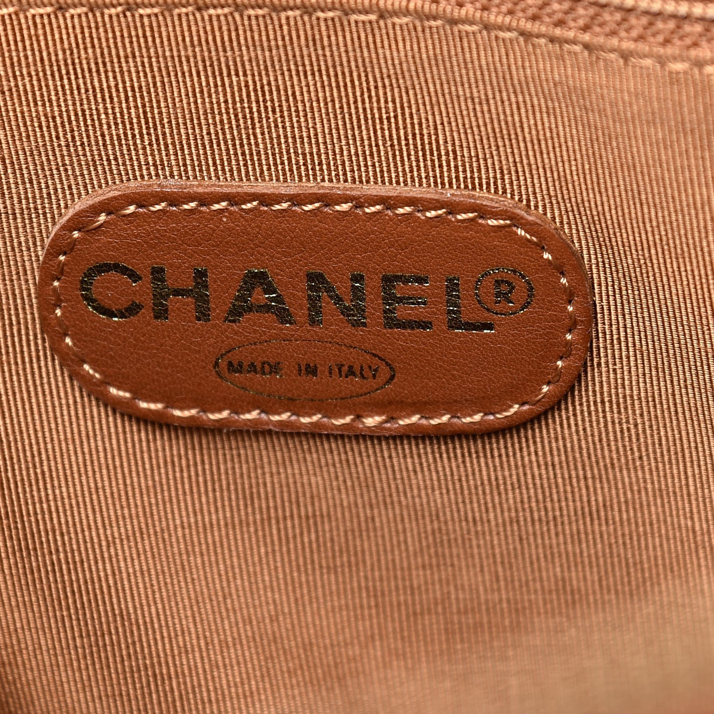 Caviar Large CC Shoulder Bag Light Brown