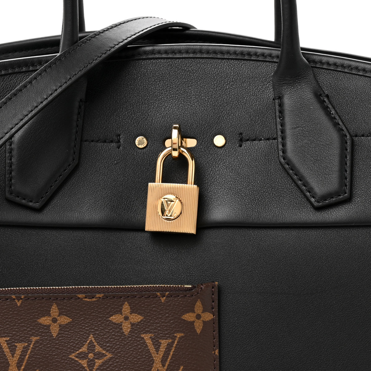 Louis Vuitton Calfskin City Steamer Soft MM Black 7 of 9