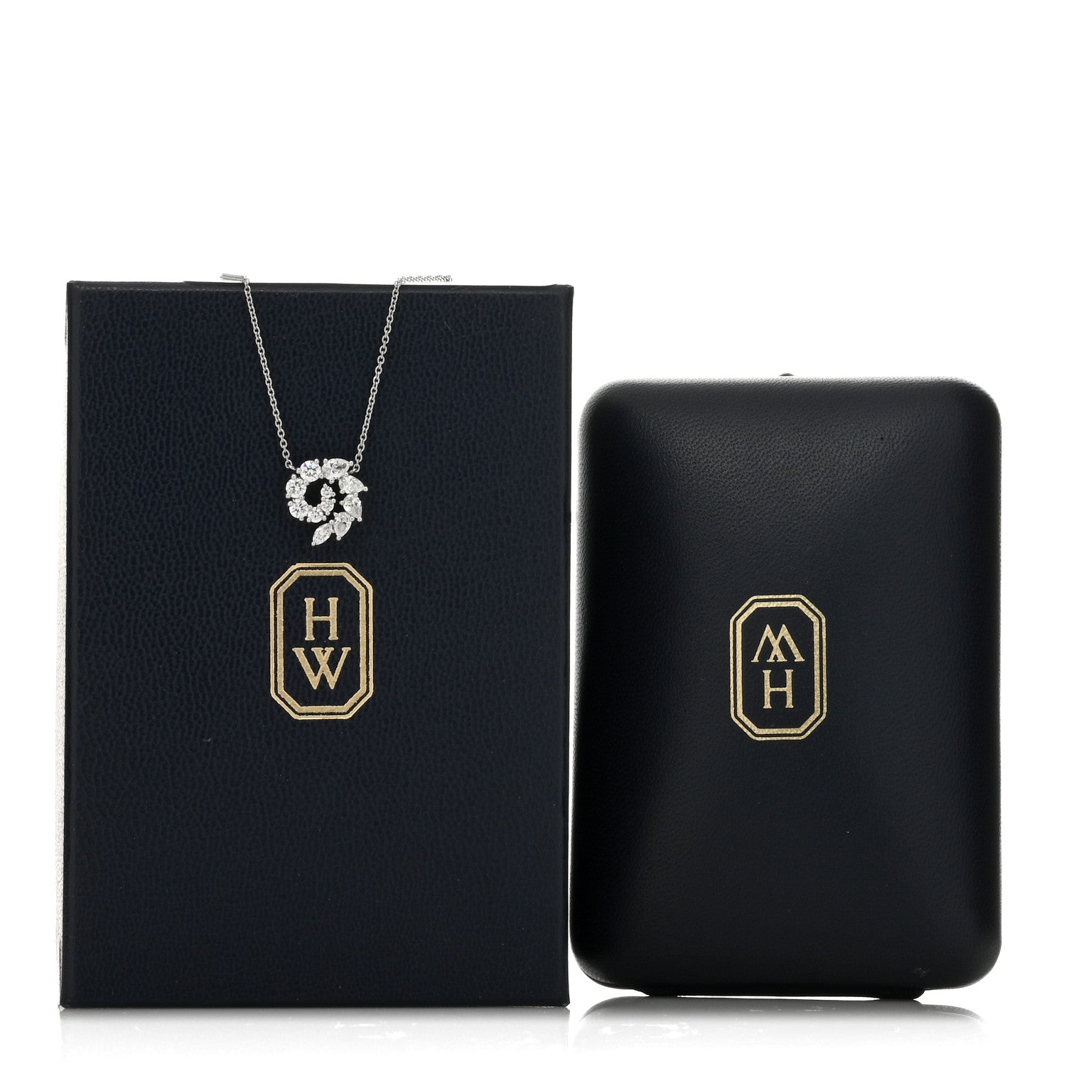 Harry Winston Platinum Diamond Small Open Cluster Pendant Necklace 4 of 4