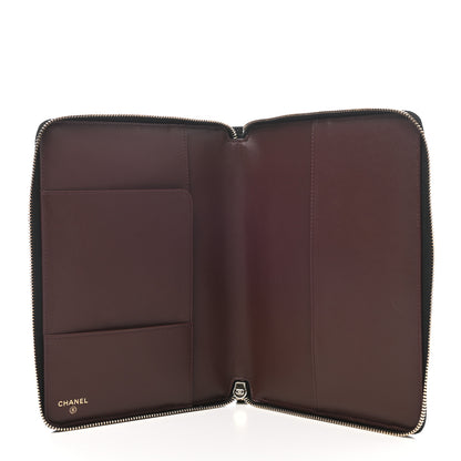Chanel Caviar Quilted Zip Around Notebook Agenda Cover Black 5 of 9