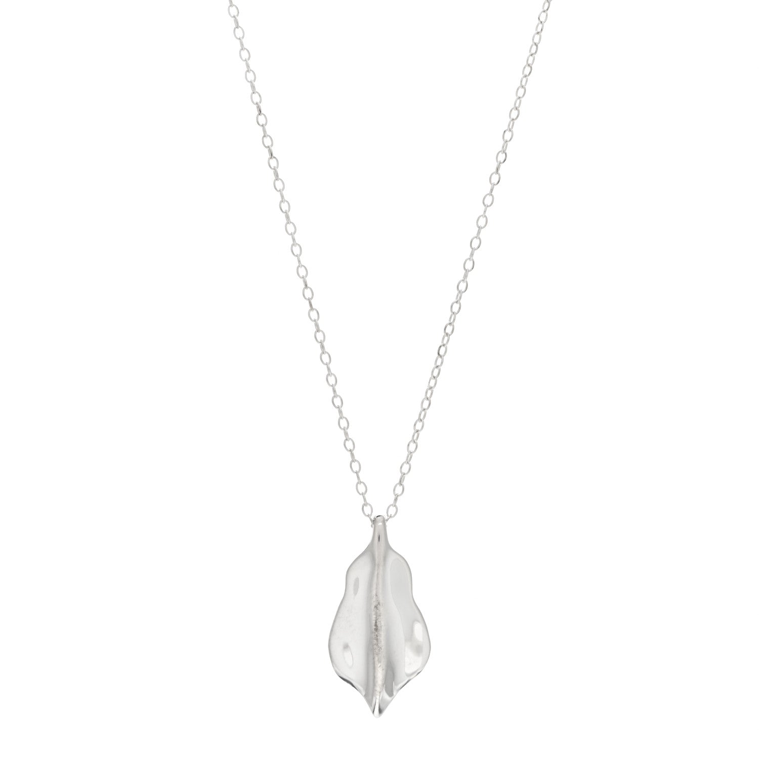 Tiffany Sterling Silver Leaf Pendant Necklace 1 of 4