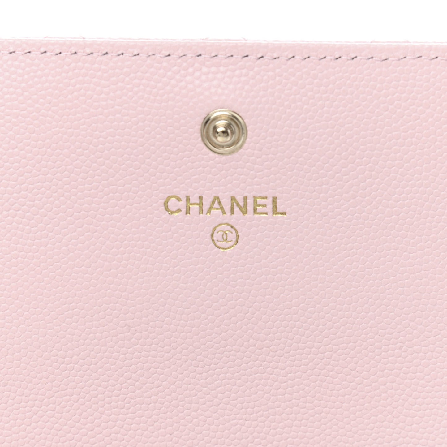 Caviar Quilted Crystal CC Large Gusset Flap Wallet Pink