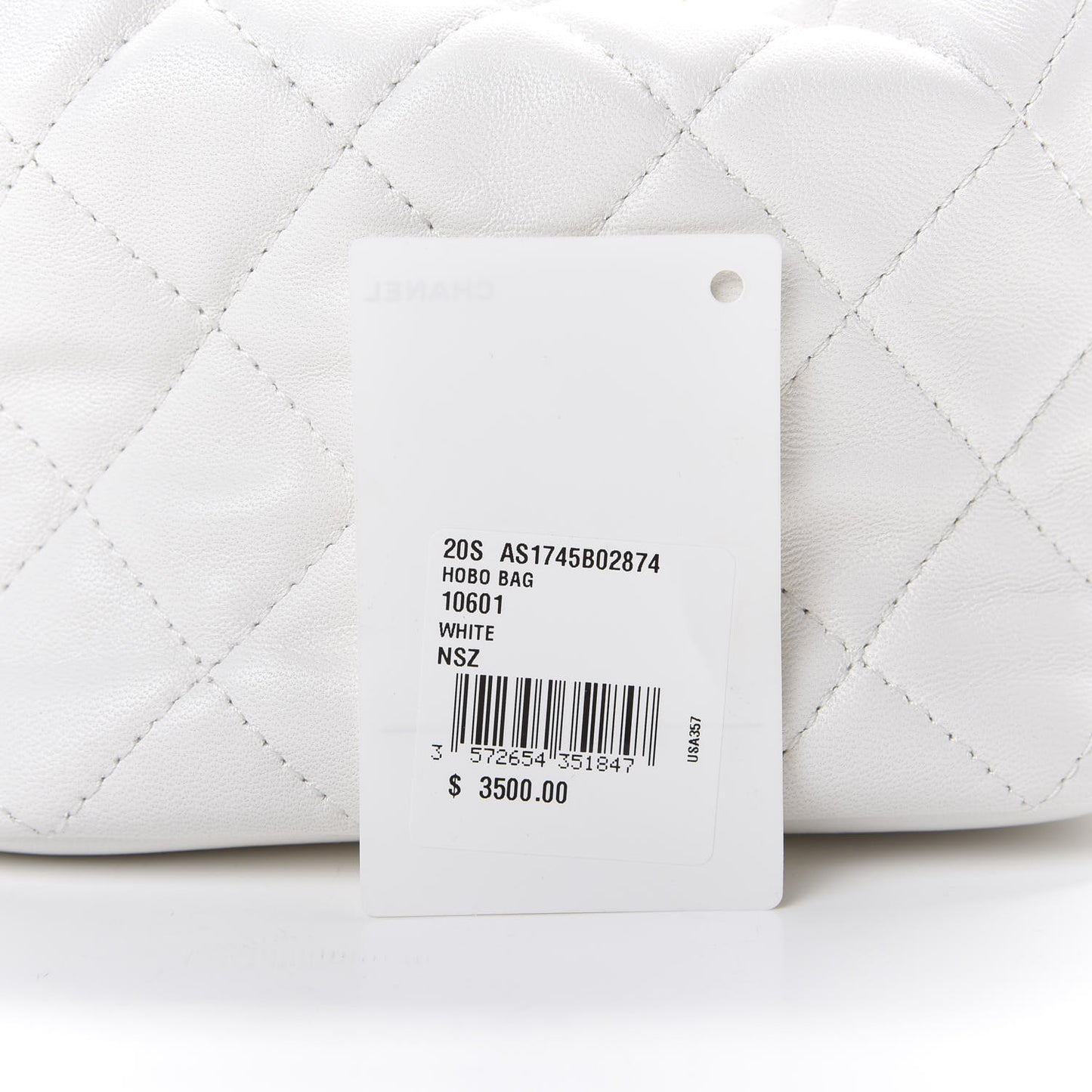 Lambskin Quilted Small Hobo White