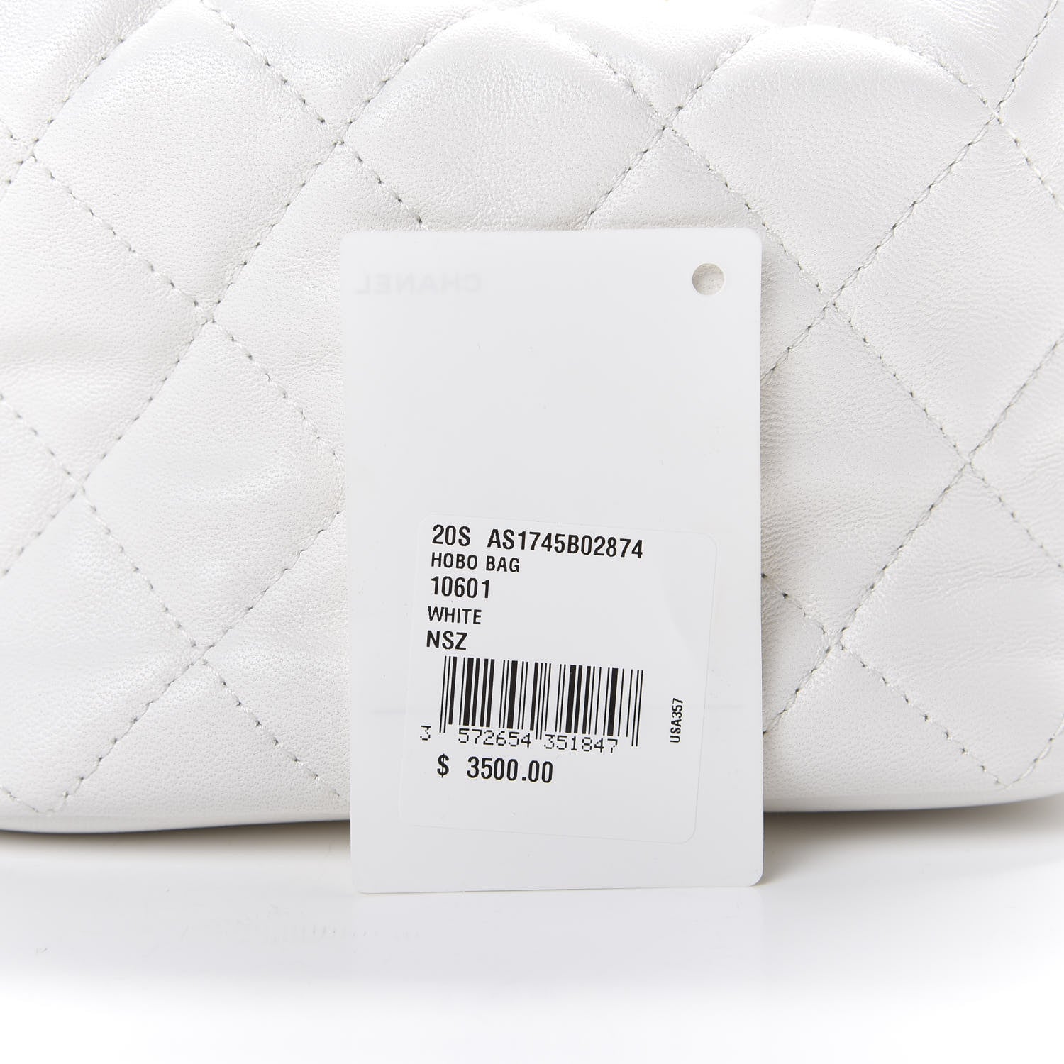 Chanel Lambskin Quilted Small Hobo White 9 of 11