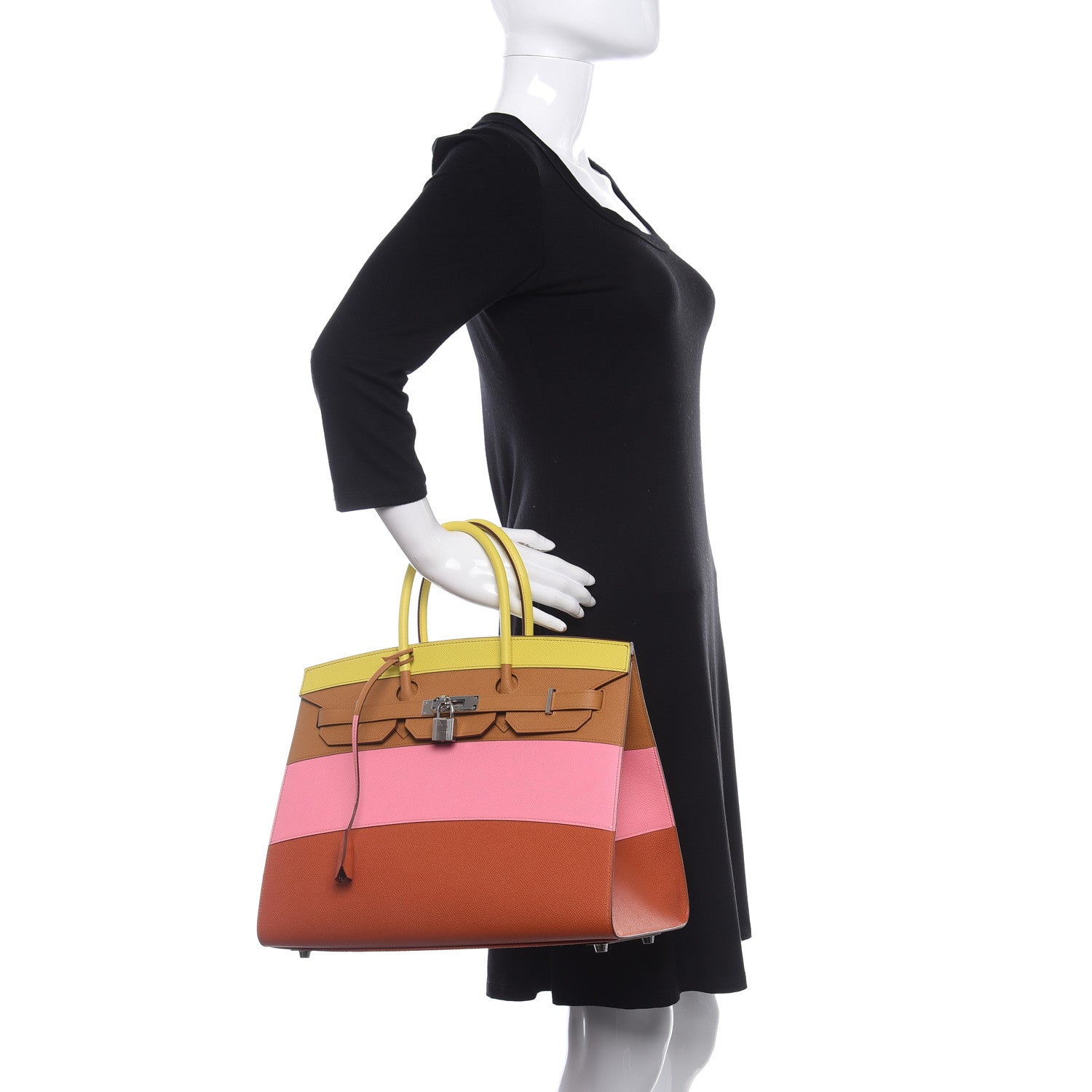 Hermes Epsom Sunrise Birkin Sellier 35 Lime Sesame Rose Confetti Terre Battue 2 of 13