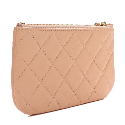 Chanel Caviar Quilted Small Cosmetic Case Light Beige 3 of 9