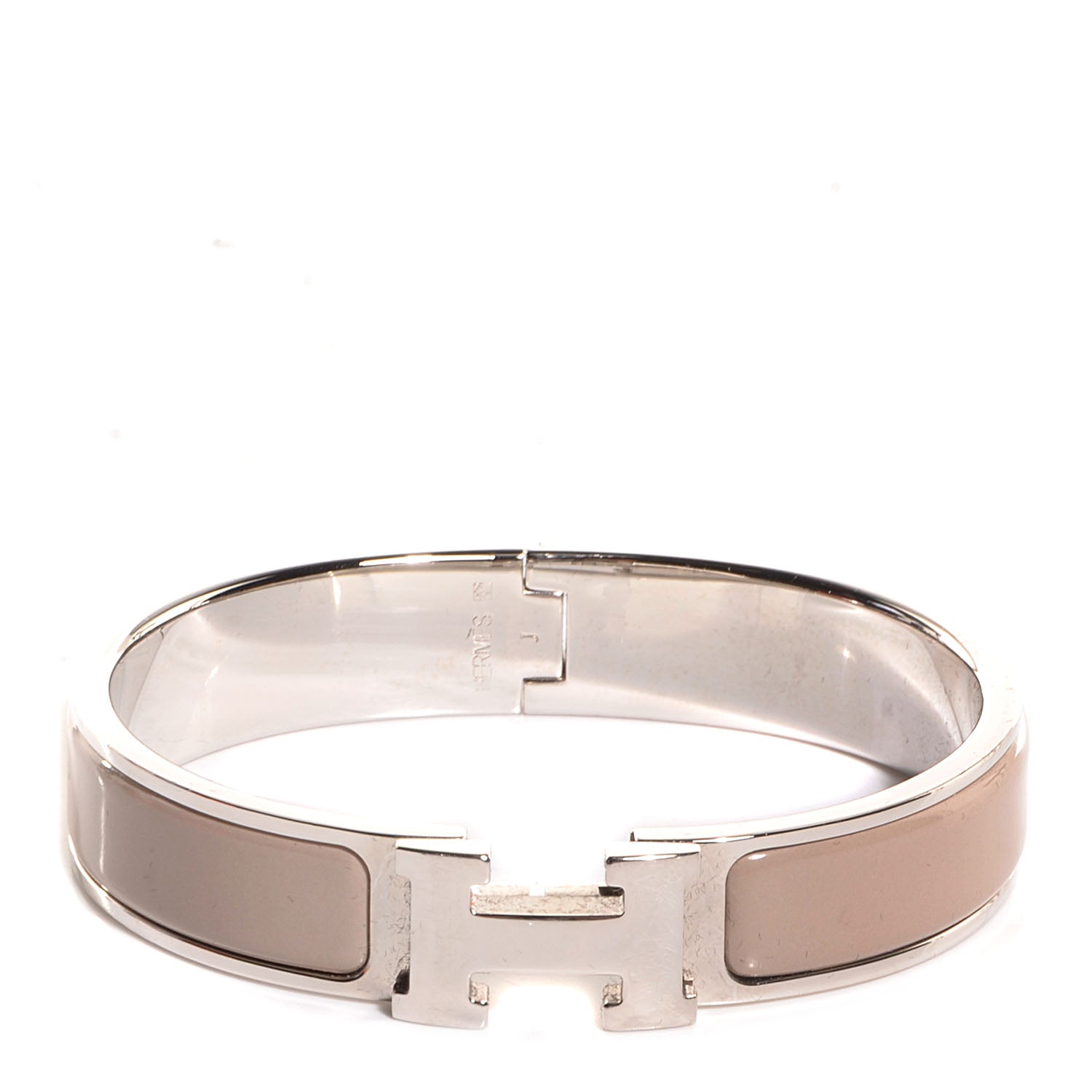 Hermes Enamel Narrow Clic Clac H Bracelet PM Etoupe 1 of 6