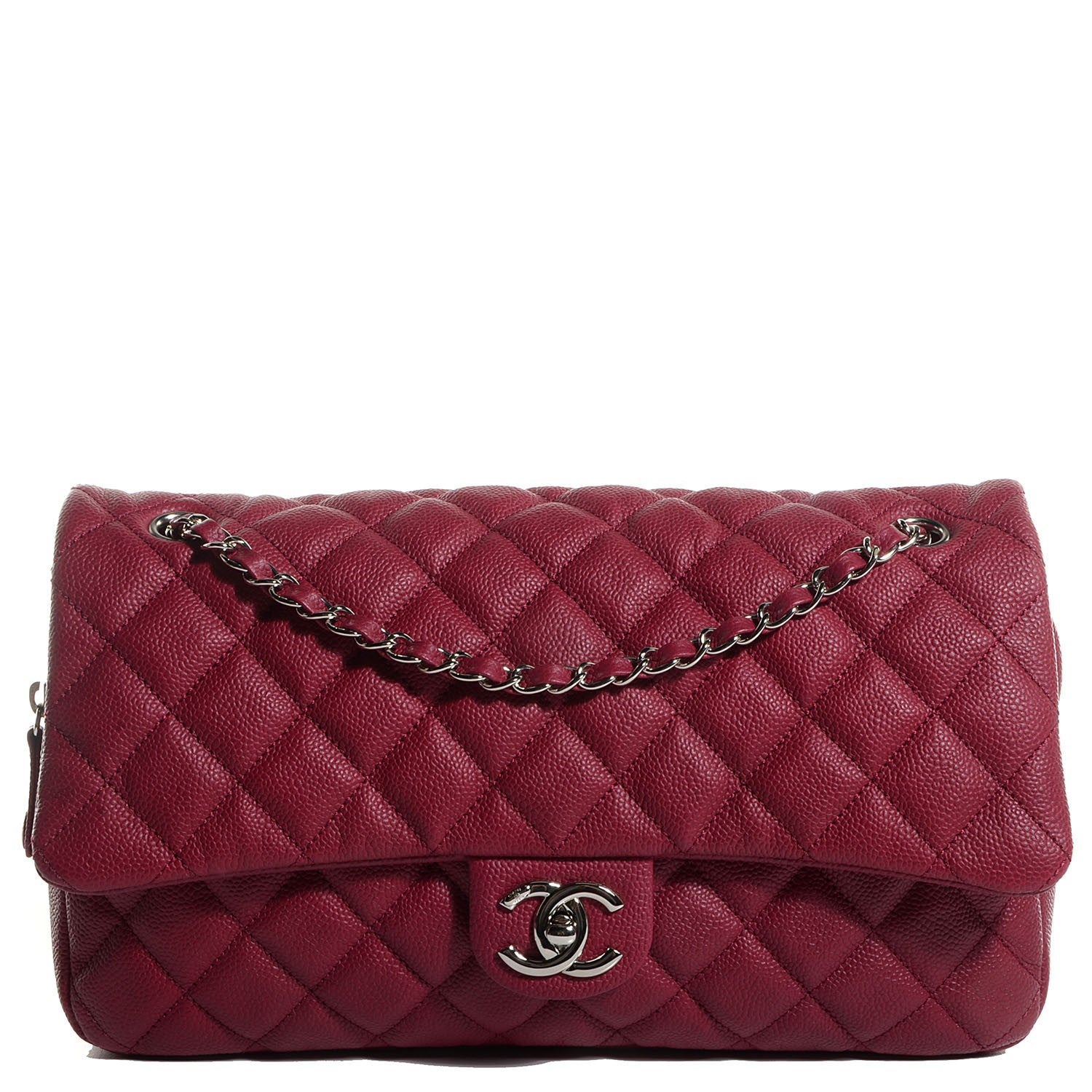 Chanel Caviar Quilted Jumbo Easy Flap Dark Red 1 of 8