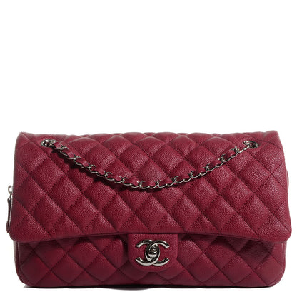 Chanel Caviar Quilted Jumbo Easy Flap Dark Red 1 of 8