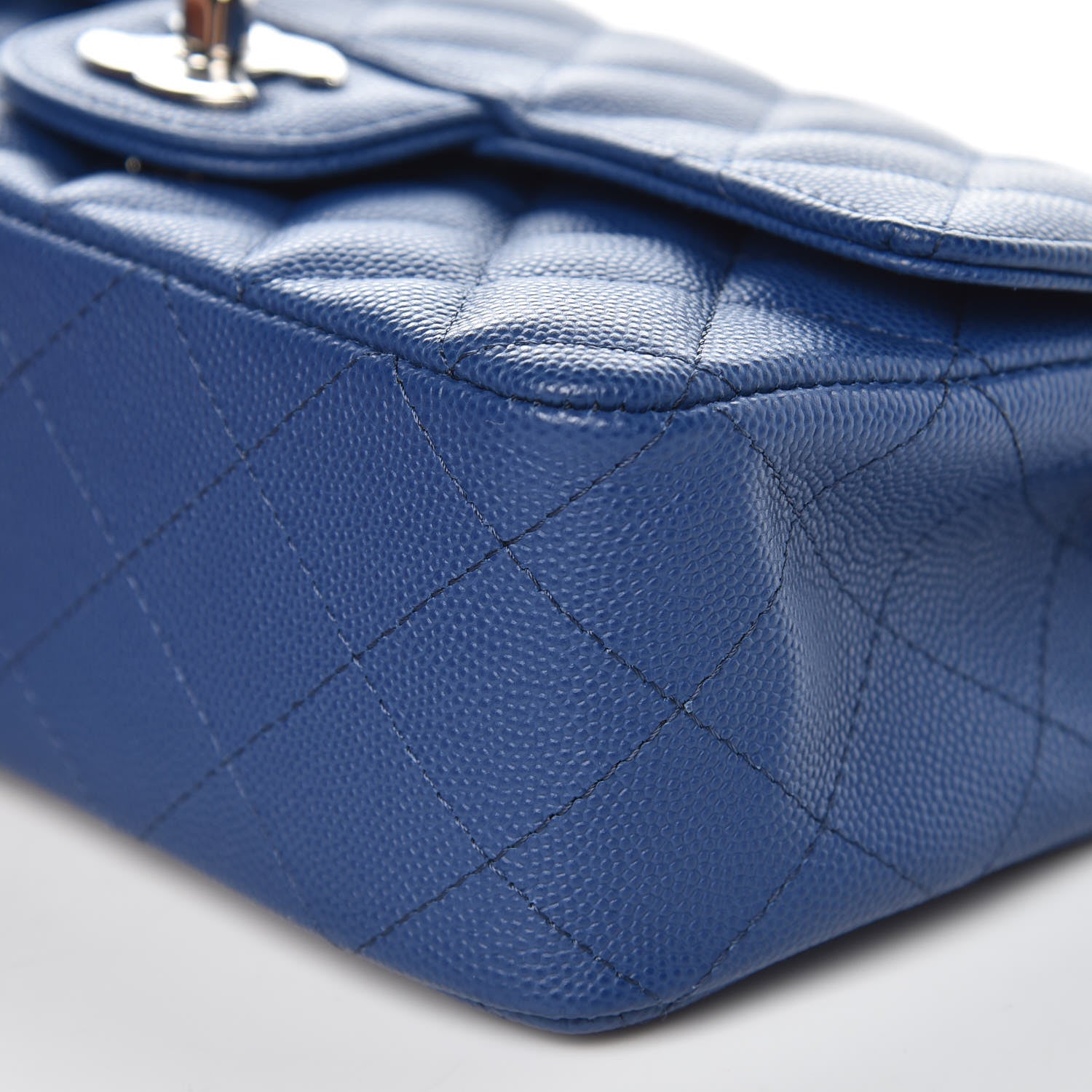 Chanel Caviar Quilted Mini Rectangular Flap Dark Blue 9 of 10