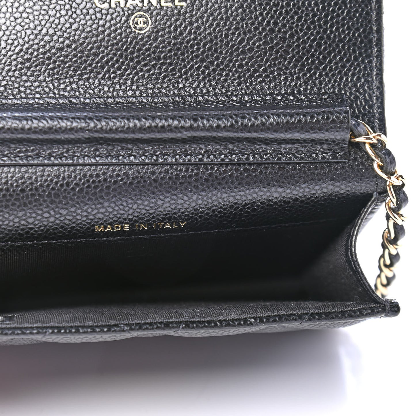 Caviar Quilted Miss Coco Clutch With Chain Black
