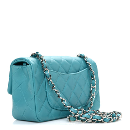 Chanel Lambskin Quilted Mini Rectangular Flap Light Blue 3 of 10