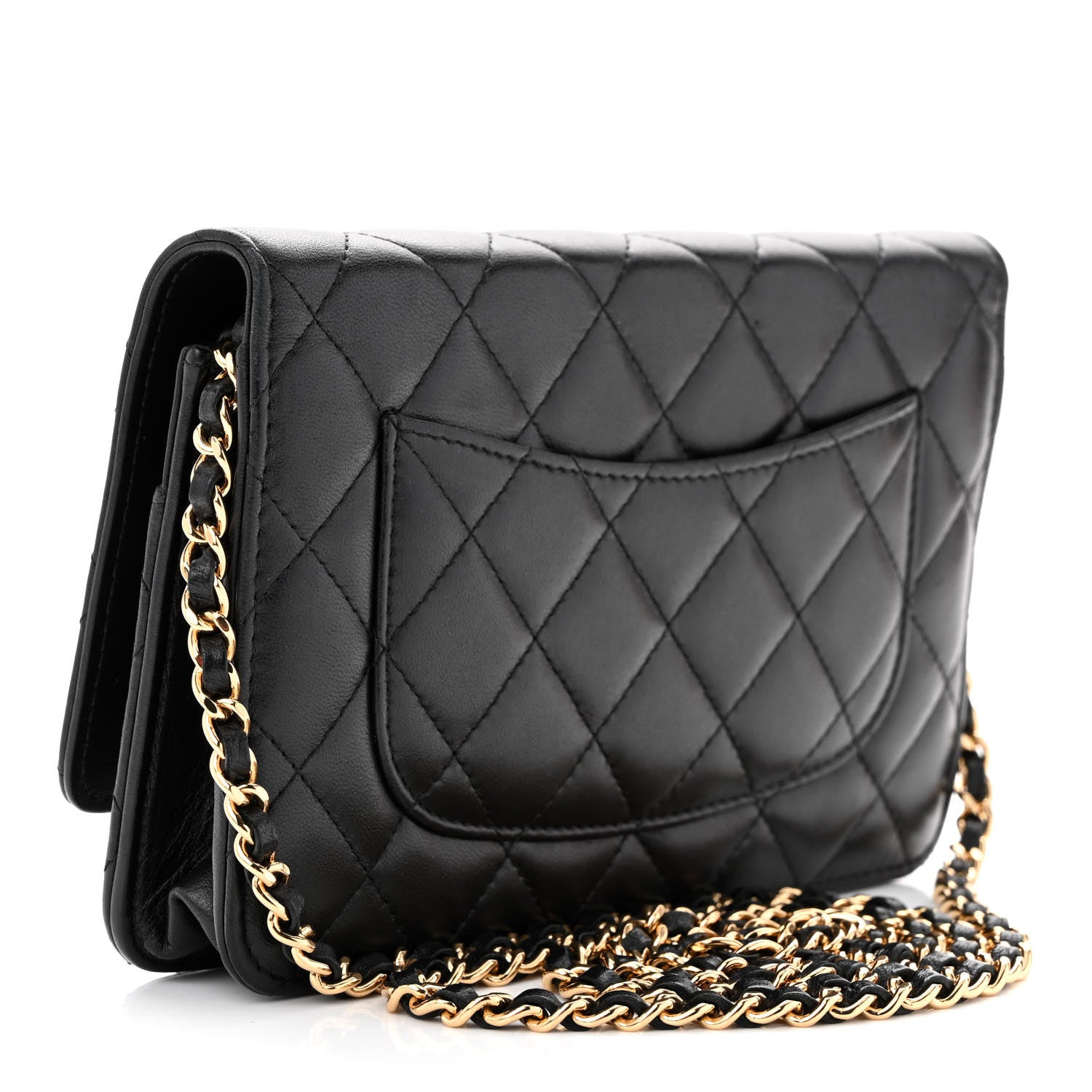Chanel Lambskin Quilted Wallet On Chain WOC Black 3 of 13