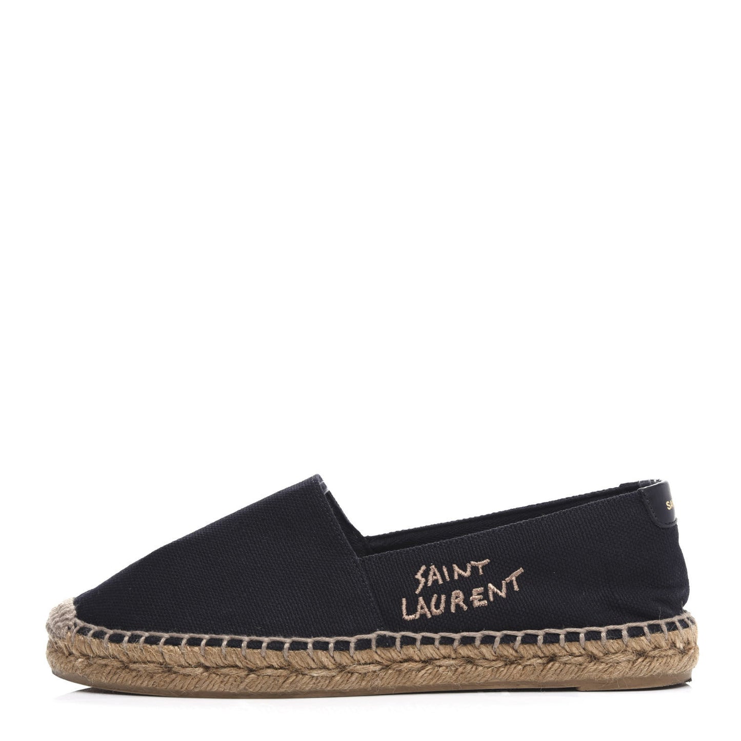 Canvas Nappa Elba Light Logo Embroidered Espadrilles 37.5 Black