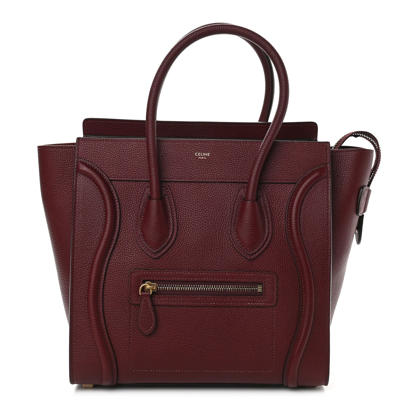 Drummed Calfskin Micro Luggage Light Burgundy