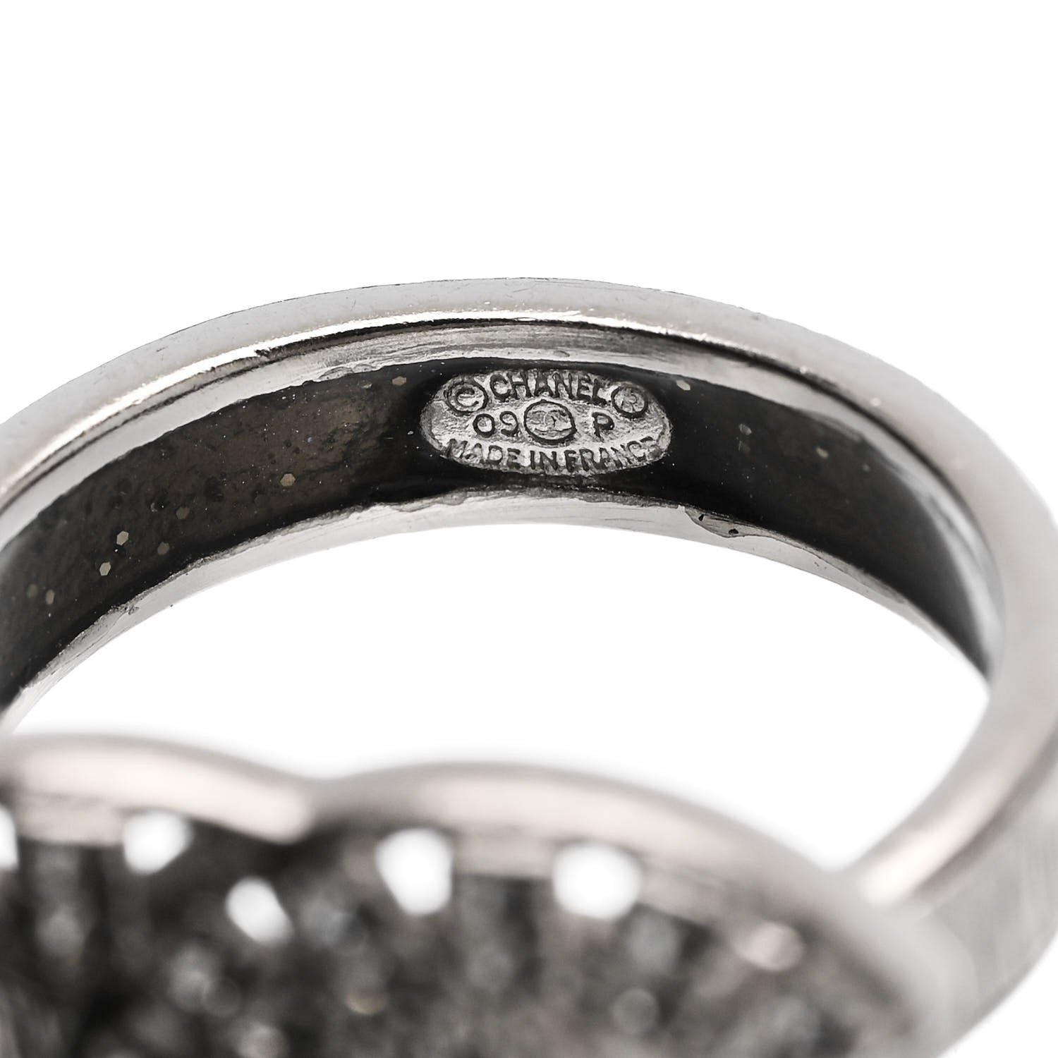 Chanel Crystal CC Ring 52 6 Silver 4 of 4