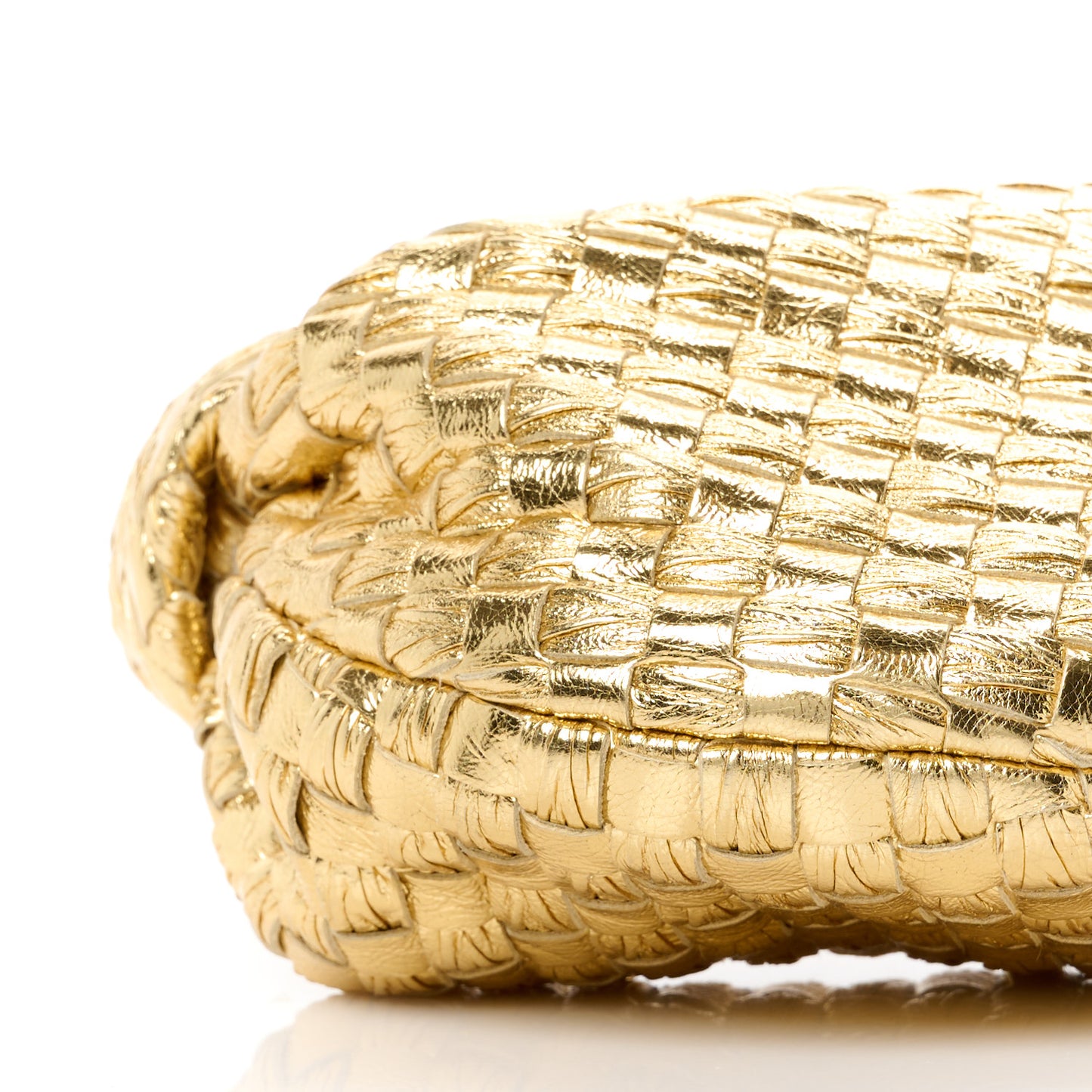 Metallic Nappa Intrecciato Mini Jodie Gold