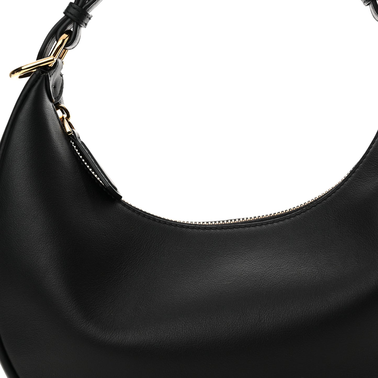 Vitello Grace Matte Small Fendigraphy Hobo Bag Black