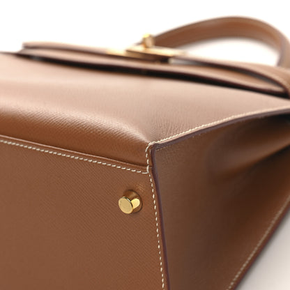 Hermes Courchevel Kelly Sellier 32 Gold 10 of 12