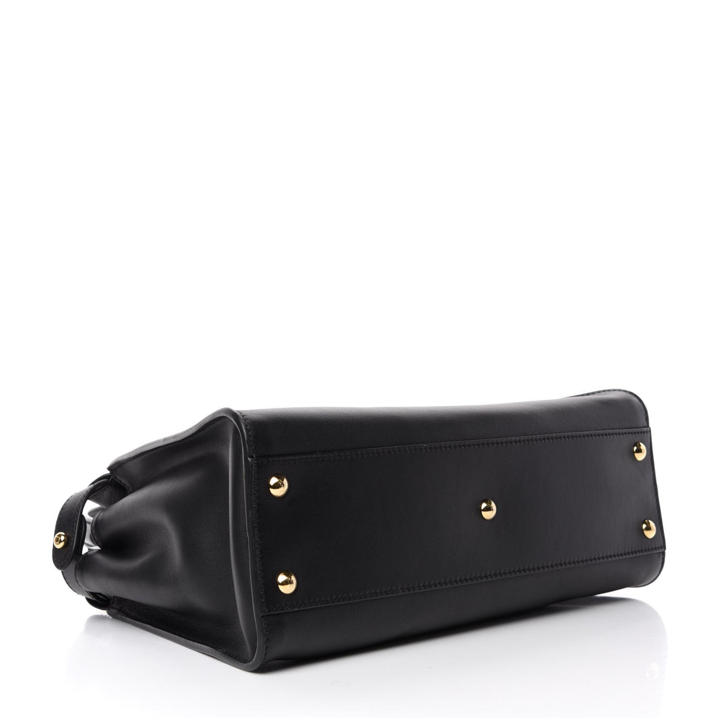 Vitello Seta Shiny Nappa Medium Peekaboo Iconic Satchel Black