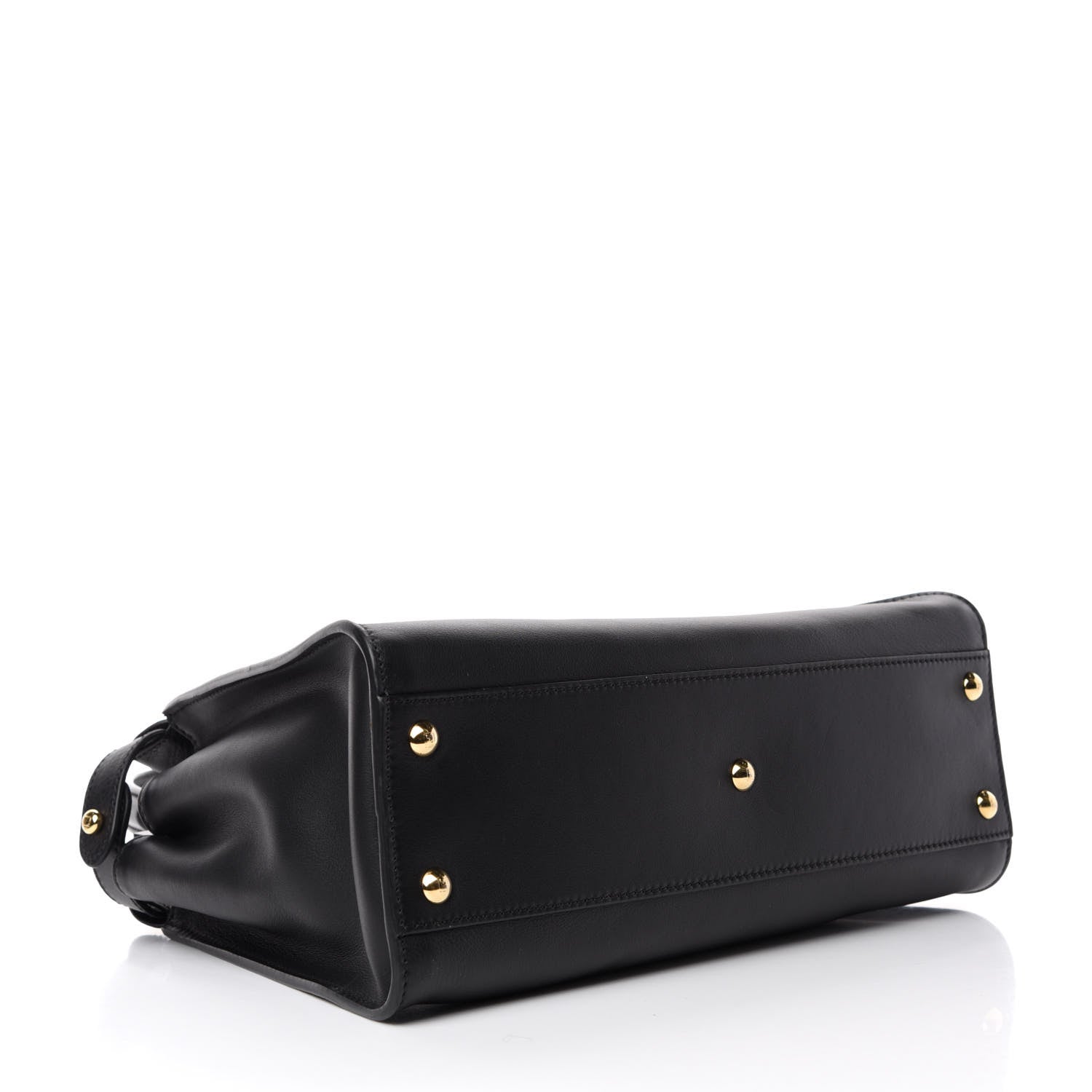 Fendi Vitello Seta Shiny Nappa Medium Peekaboo Iconic Satchel Black 4 of 12