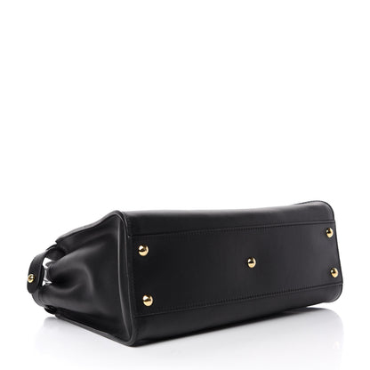 Fendi Vitello Seta Shiny Nappa Medium Peekaboo Iconic Satchel Black 4 of 12