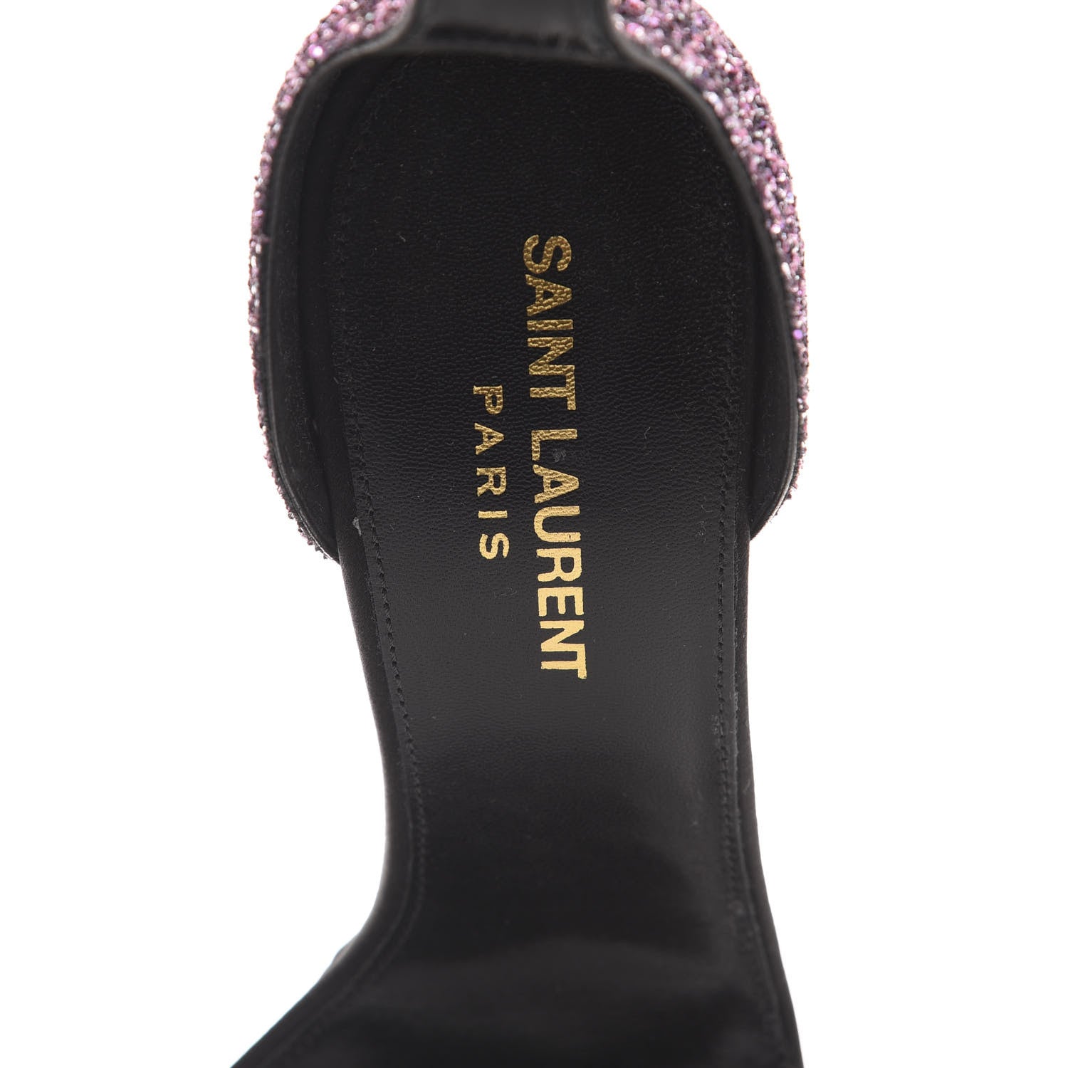 Saint Laurent Glitter Amber 105 Ankle Strap Sandals 38.5 Pink 6 of 8