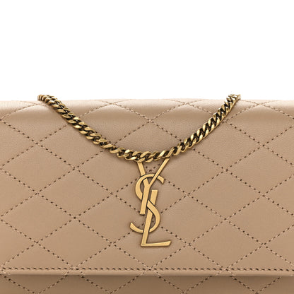 Saint Laurent Lambskin Quilted Gaby Phone Holder Crossbody Dark Toffee 8 of 12