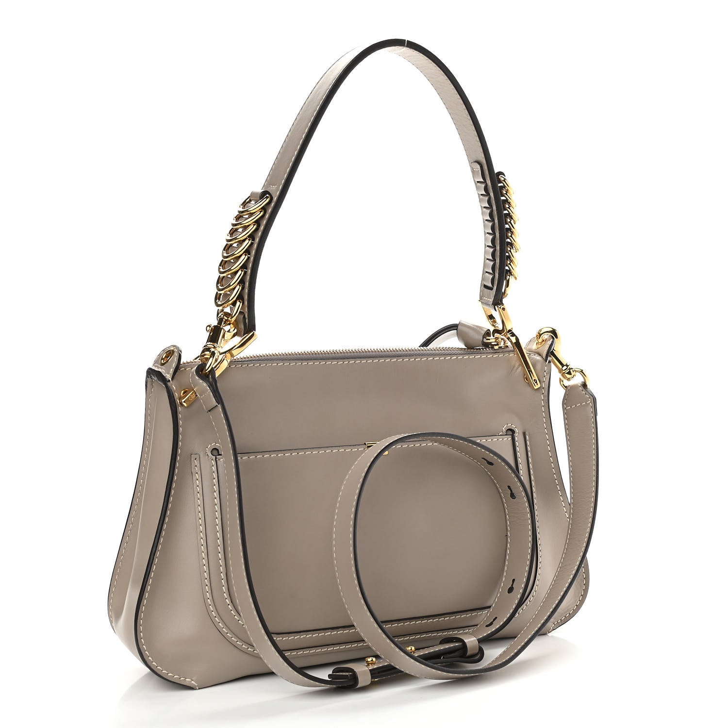 Chloe Calfskin Medium Marcie Saddle Shoulder Bag Motty Grey 3 of 11