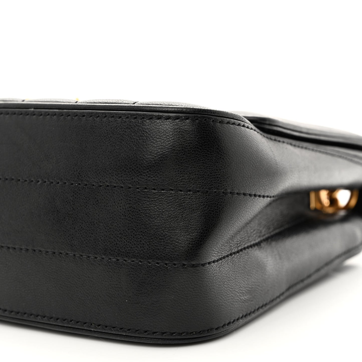 Lambskin Matelasse Monogram Medium Vicky Chain Bag Black