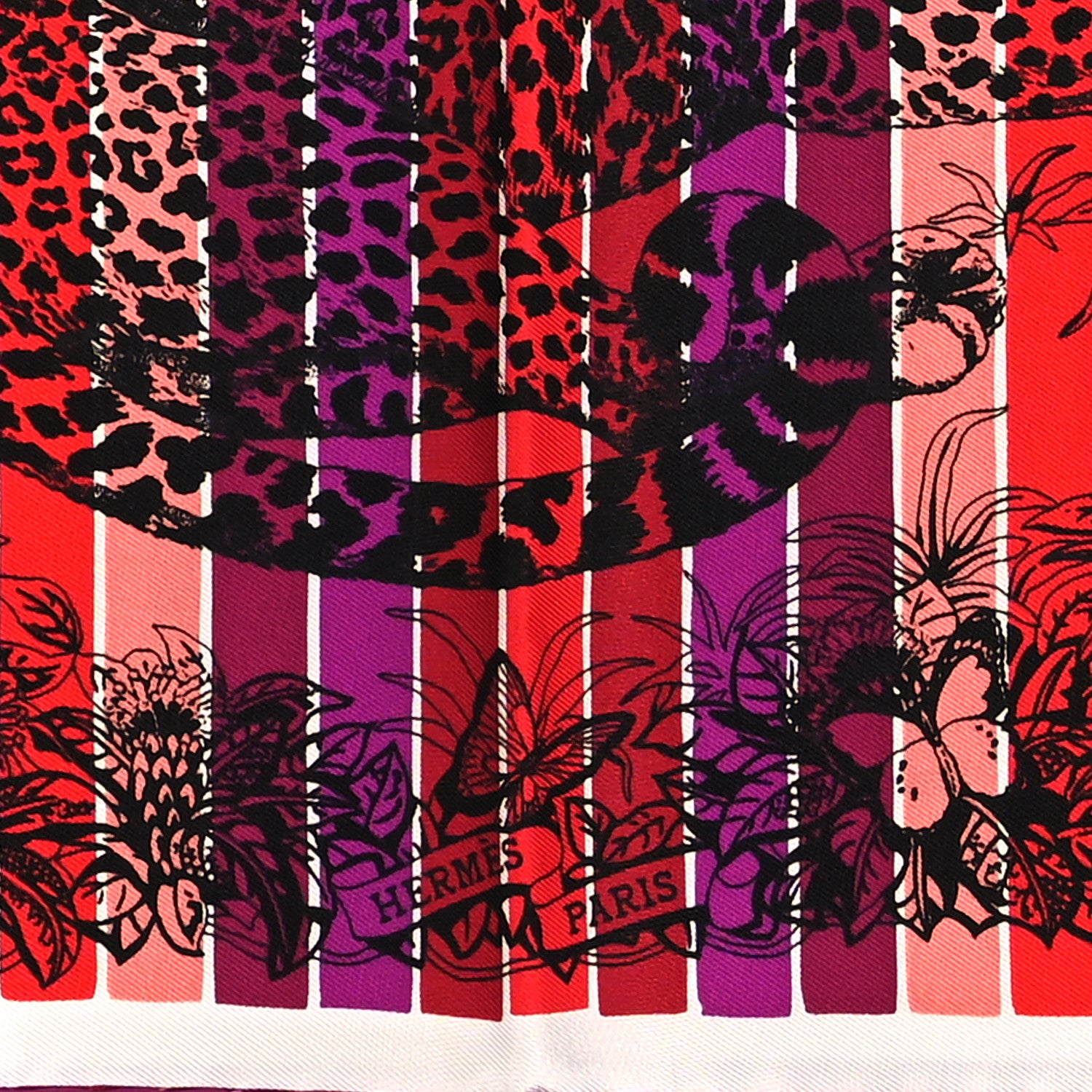 Hermes Silk Carre Jungle Love Rainbow Scarf 90 Rose Vert Jaune 2 of 5