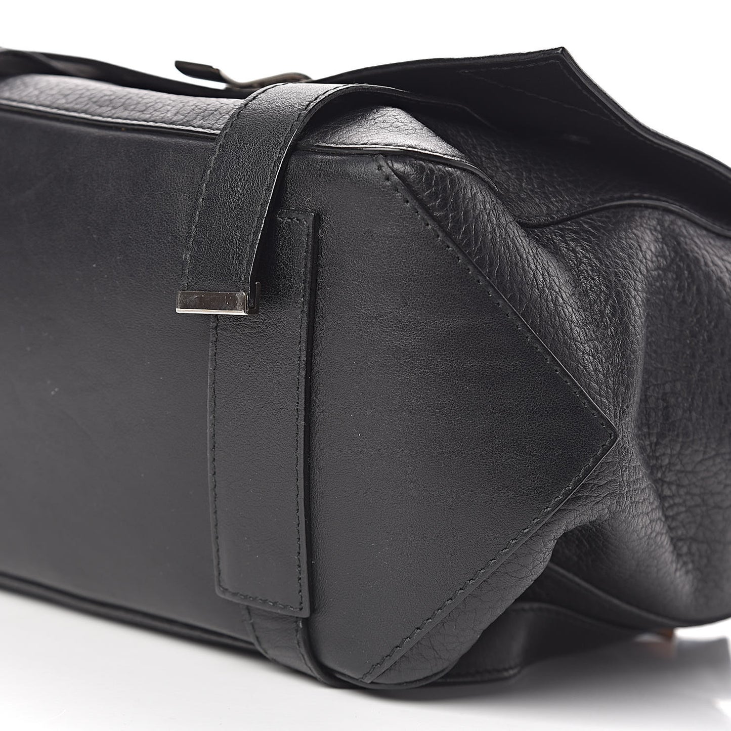 Pebbled Calfskin PS Courier Backpack Black
