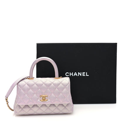 Chanel Metallic Caviar Quilted Mini Coco Handle Flap Light Pink 11 of 11