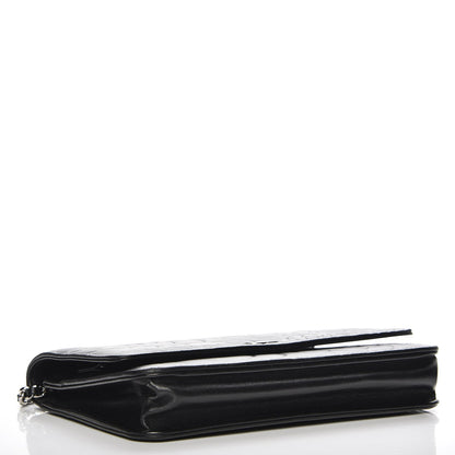 Chanel Lambskin Camellia Embossed Wallet On Chain WOC Black 4 of 8