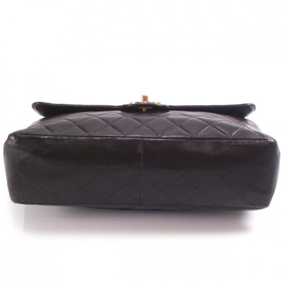 Chanel Vintage Leather Jumbo Classic Flap Black 4 of 7