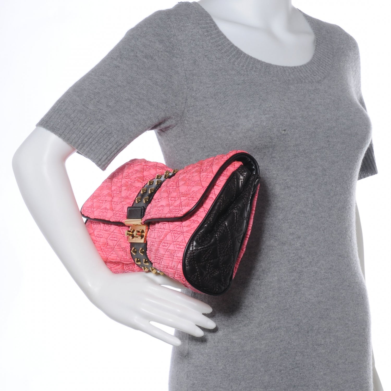 Louis Vuitton Satin Quilted Monogram Coquette Pochette Bunny Pink 2 of 8