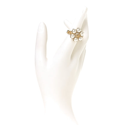 Gucci Metal Pearl Double G Ring S 52 6 Gold 2 of 4