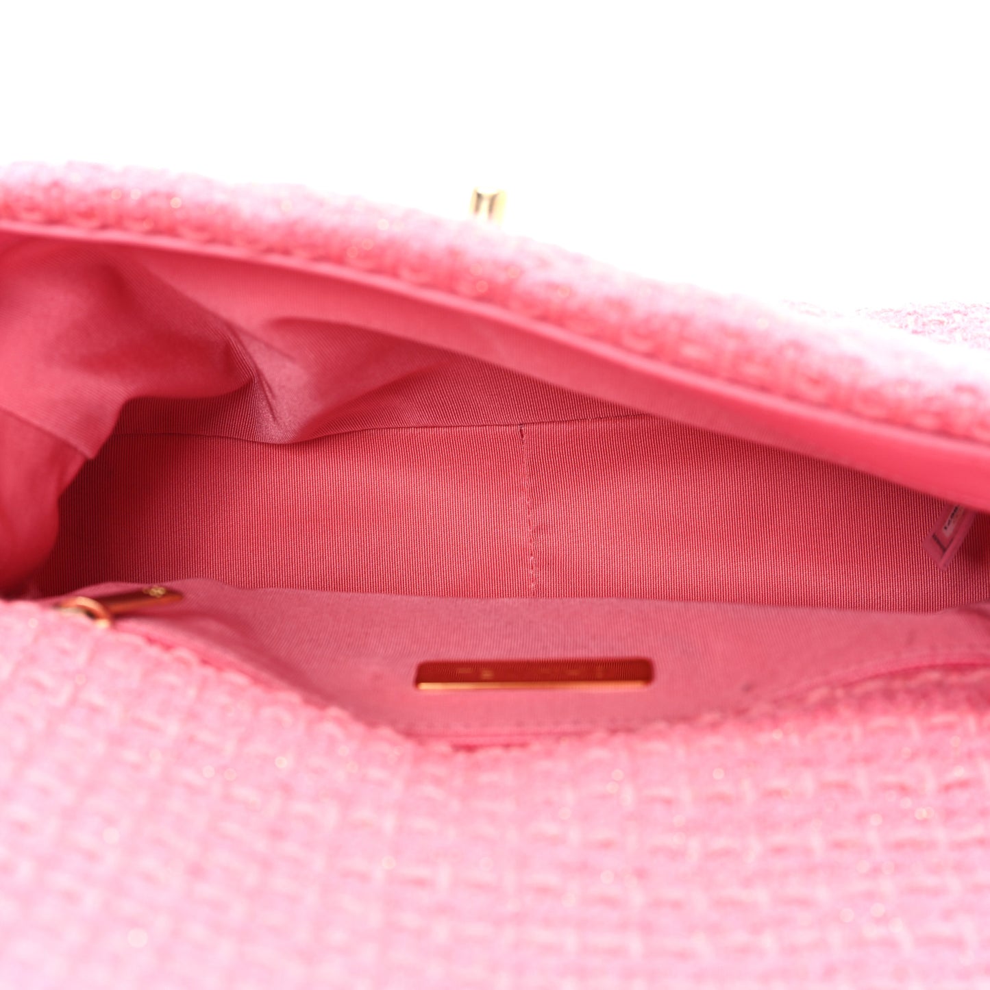 Metallic Tweed Quilted Medium Chanel 19 Flap Pink