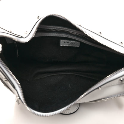 Versace Calfskin Studded Small Repeat Zip Hobo White 5 of 9