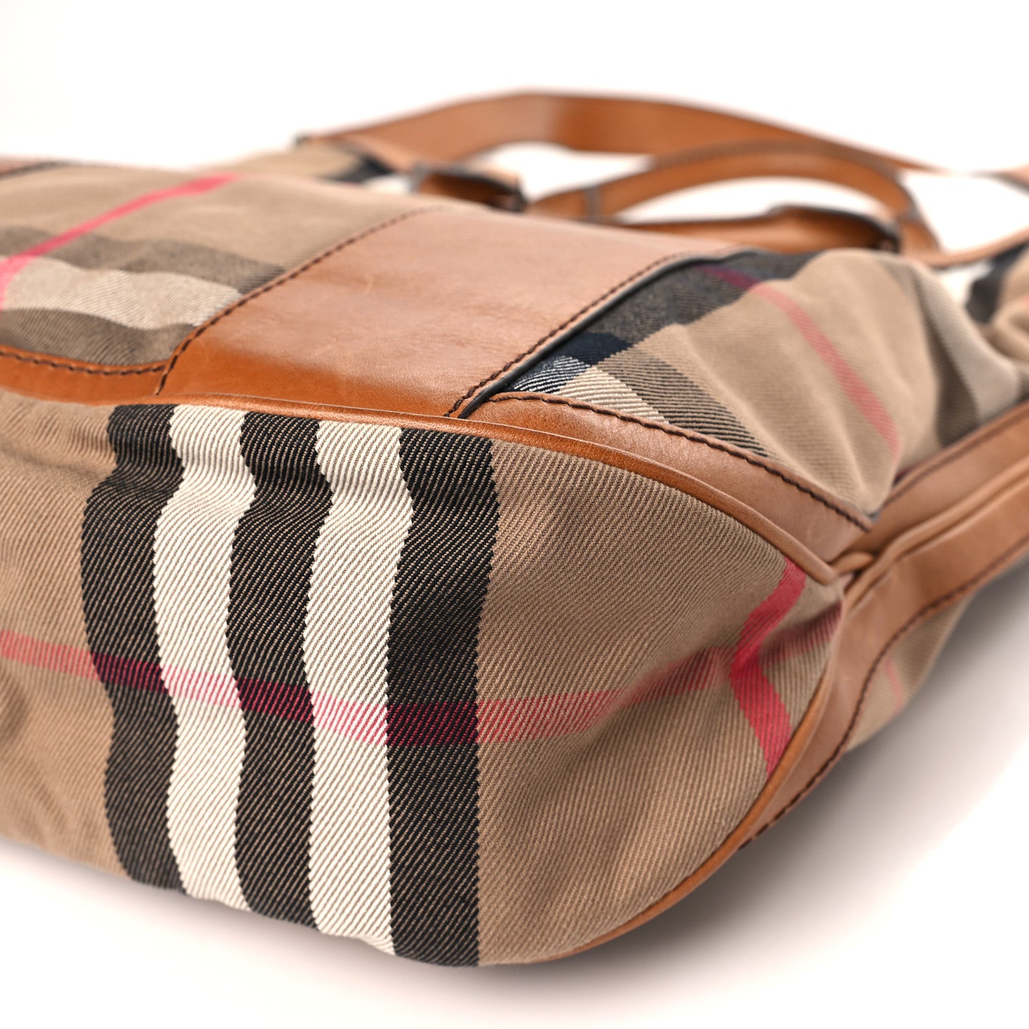 Burberry Vintage Washed House Check Medium Bonington Tote Saddle Brown 9 of 11