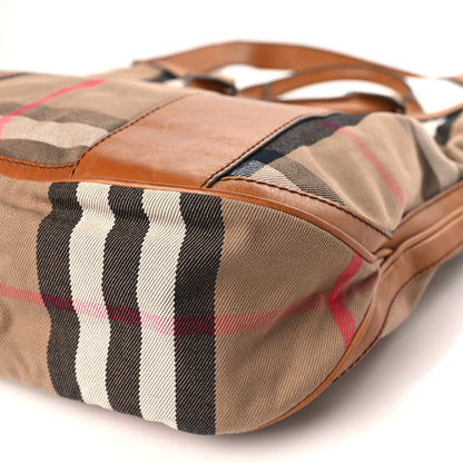 Burberry Vintage Washed House Check Medium Bonington Tote Saddle Brown 9 of 11