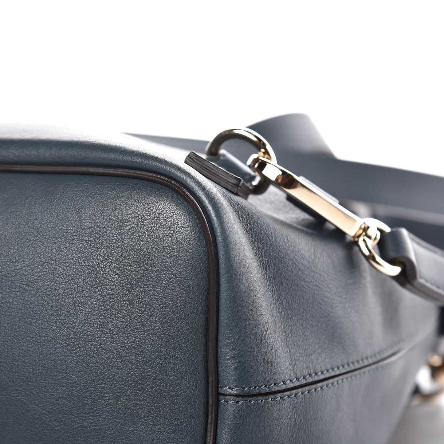Suede Calfskin Small Faye Backpack Silver Blue