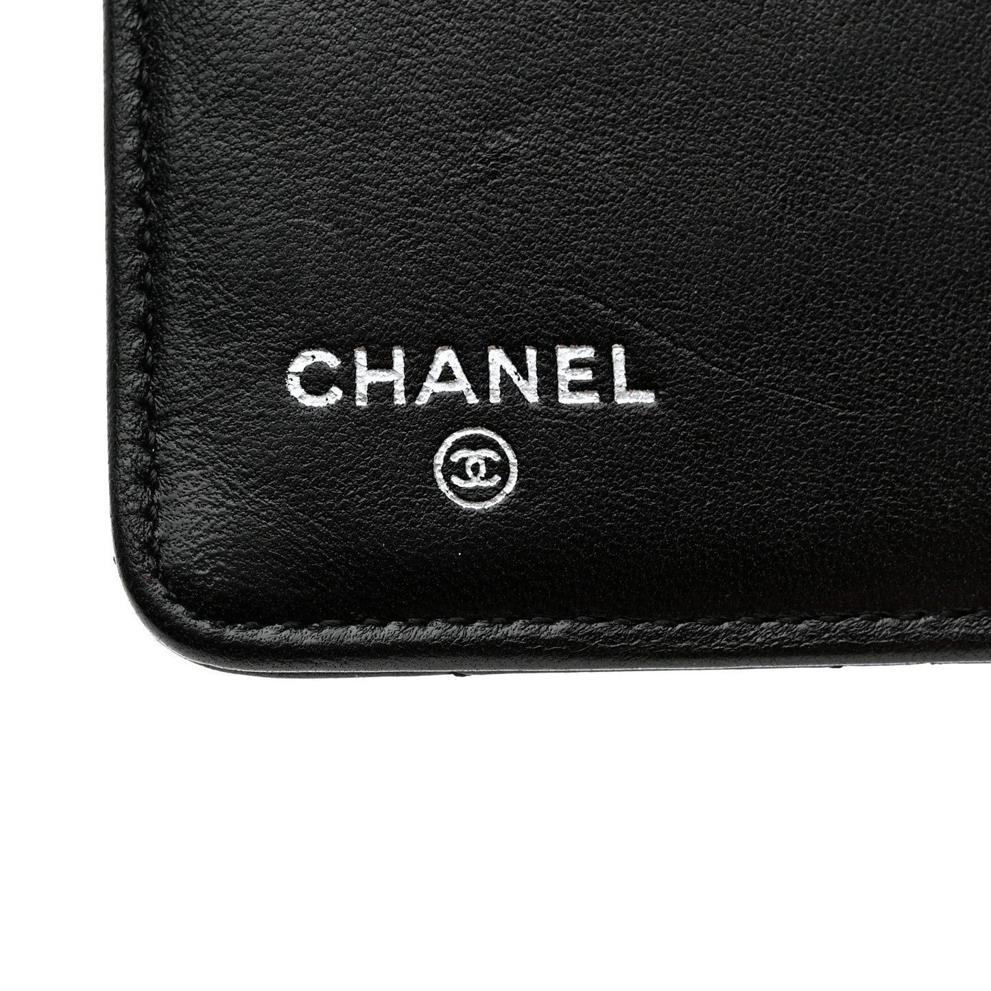 Lambskin Quilted Zip Around Coin Purse Wallet Black