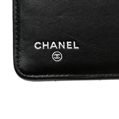 Chanel Lambskin Quilted Zip Around Coin Purse Wallet Black 6 of 11