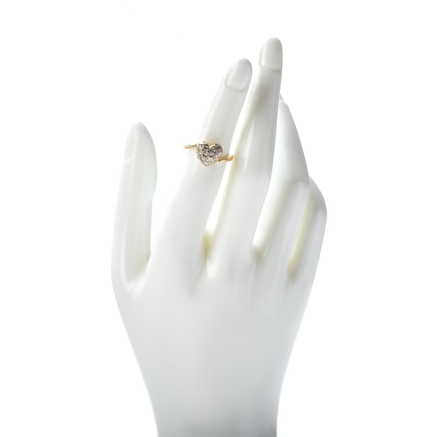 18K Yellow Gold Diamond Heart Ring 50 5.25