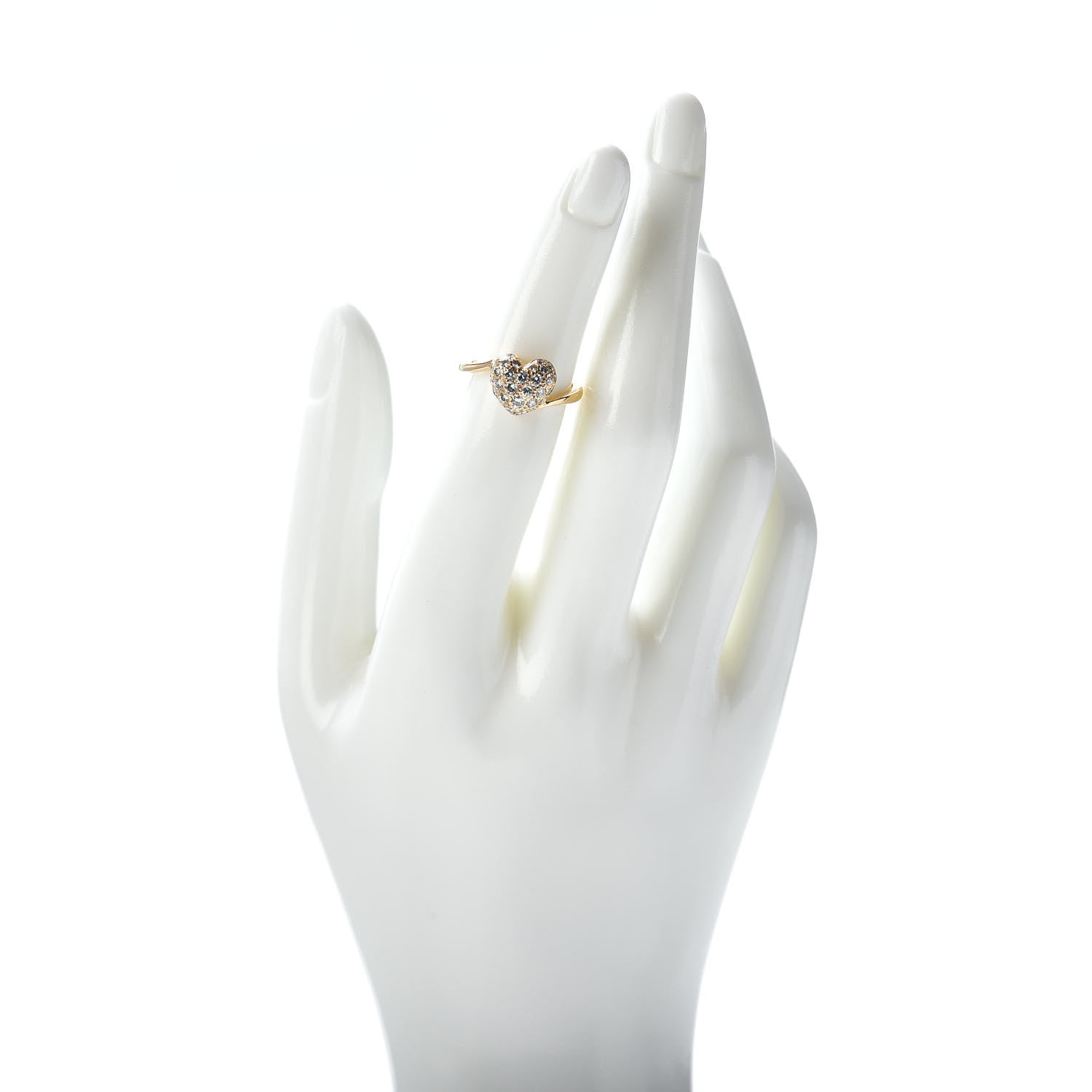 Cartier 18K Yellow Gold Diamond Heart Ring 50 5.25 2 of 4