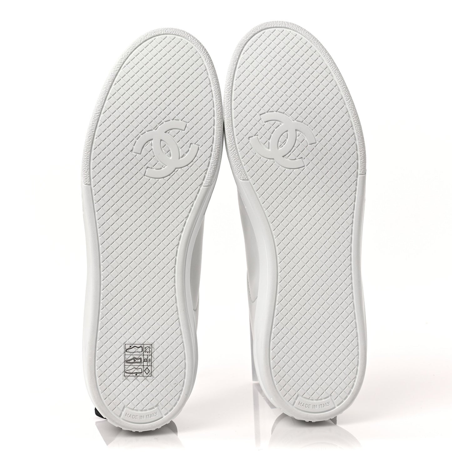 Calfskin CC Womens Sneakers 39 White