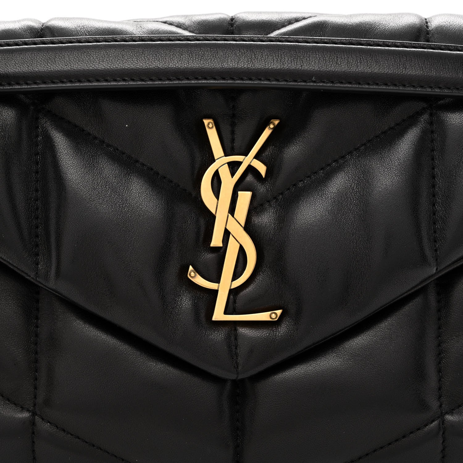 Saint Laurent Lambskin Quilted Small Loulou Puffer Monogram Chain Satchel Black 7 of 9