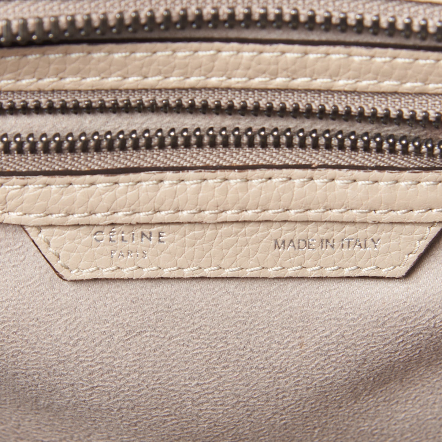 Pebbled Calfskin Micro Luggage Taupe